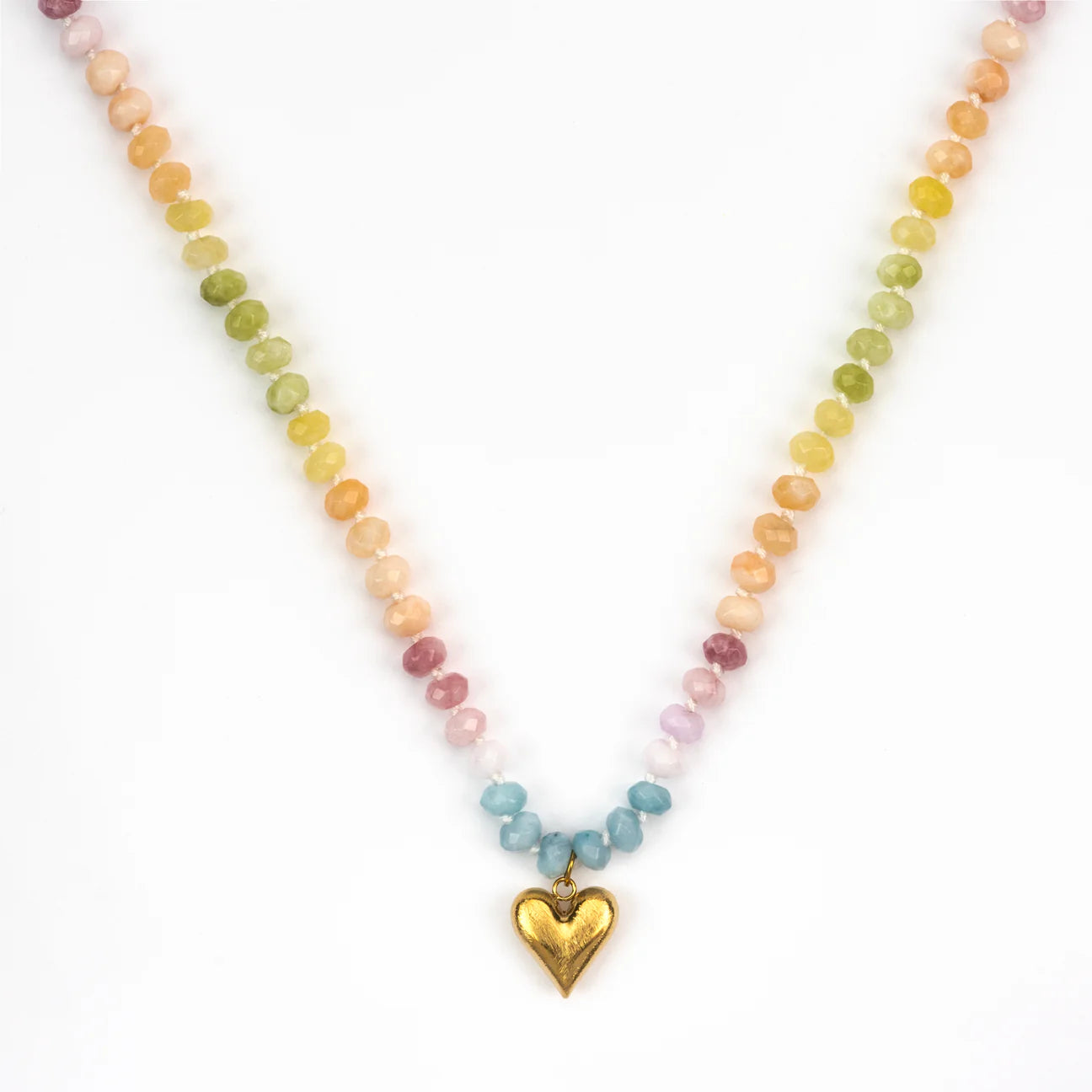 Libbie Pastel Stone Heart necklace - Raf and Grace