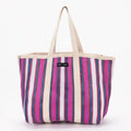 Large Recycled Plastic Navy and Purple Stripe Shopper - Raf and Grace