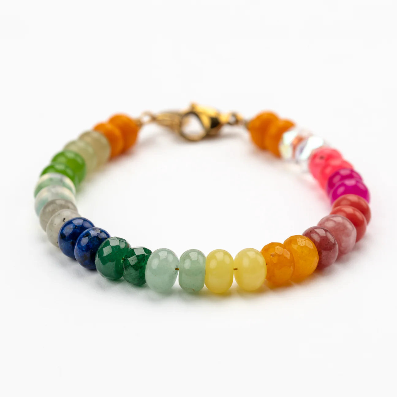 Gold Rainbow Candy Bead Bracelet - Raf and Grace