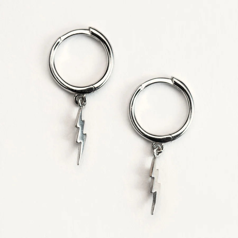 Lightning Bolt Huggie Earrings - Raf and Grace