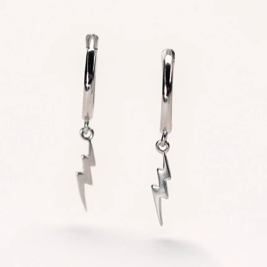 Lightning Bolt Huggie Earrings - Raf and Grace