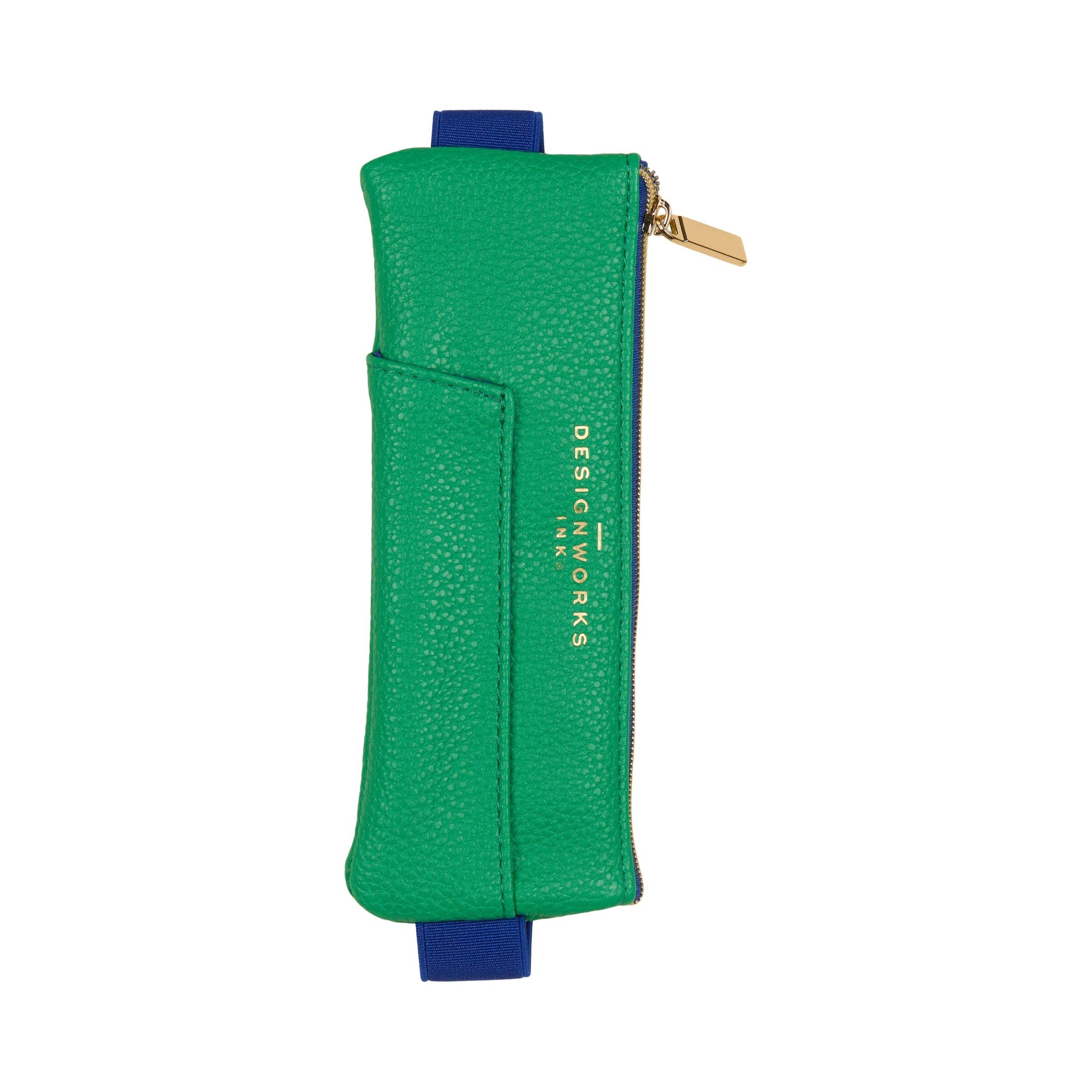 Pen Pouch - Bright Green + Navy