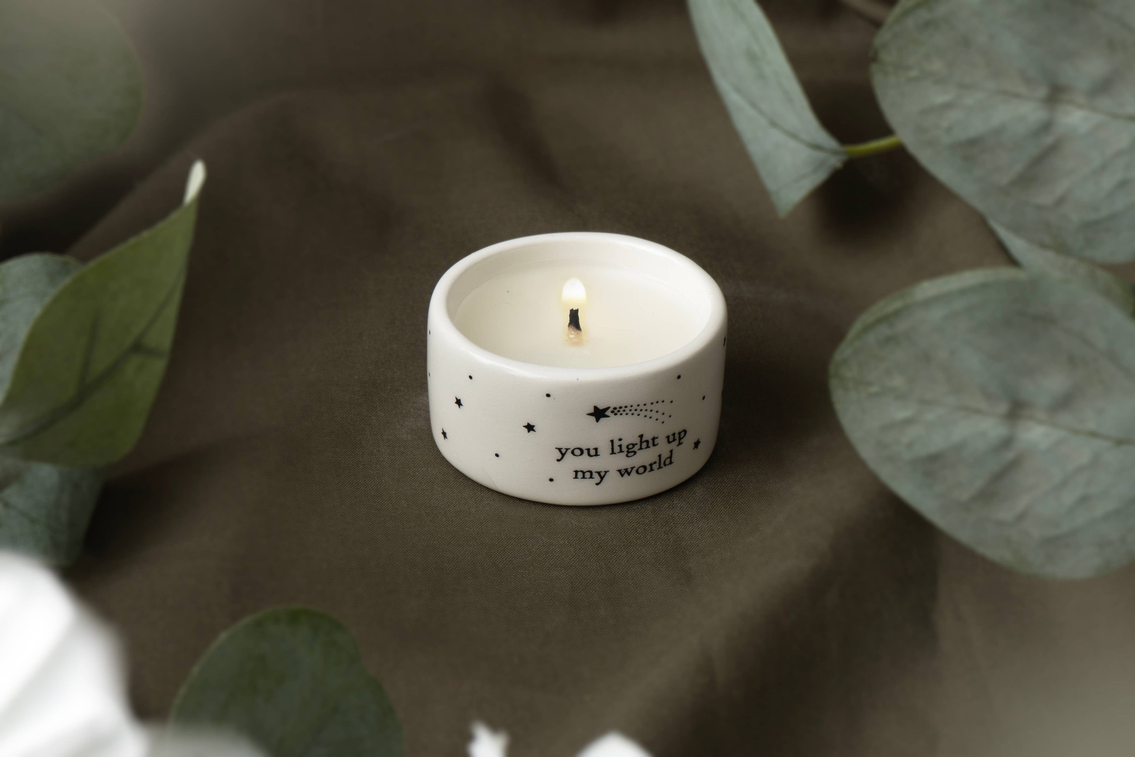 'You Light Up My World' - Ceramic Tealight