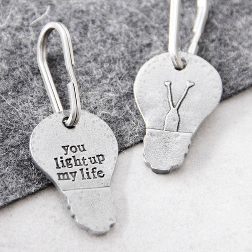 'You Light Up My Life' Light Bulb Keyring