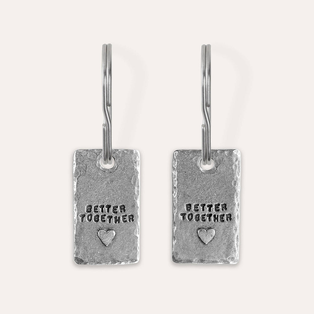 'Better Together' Heart Keyring Set
