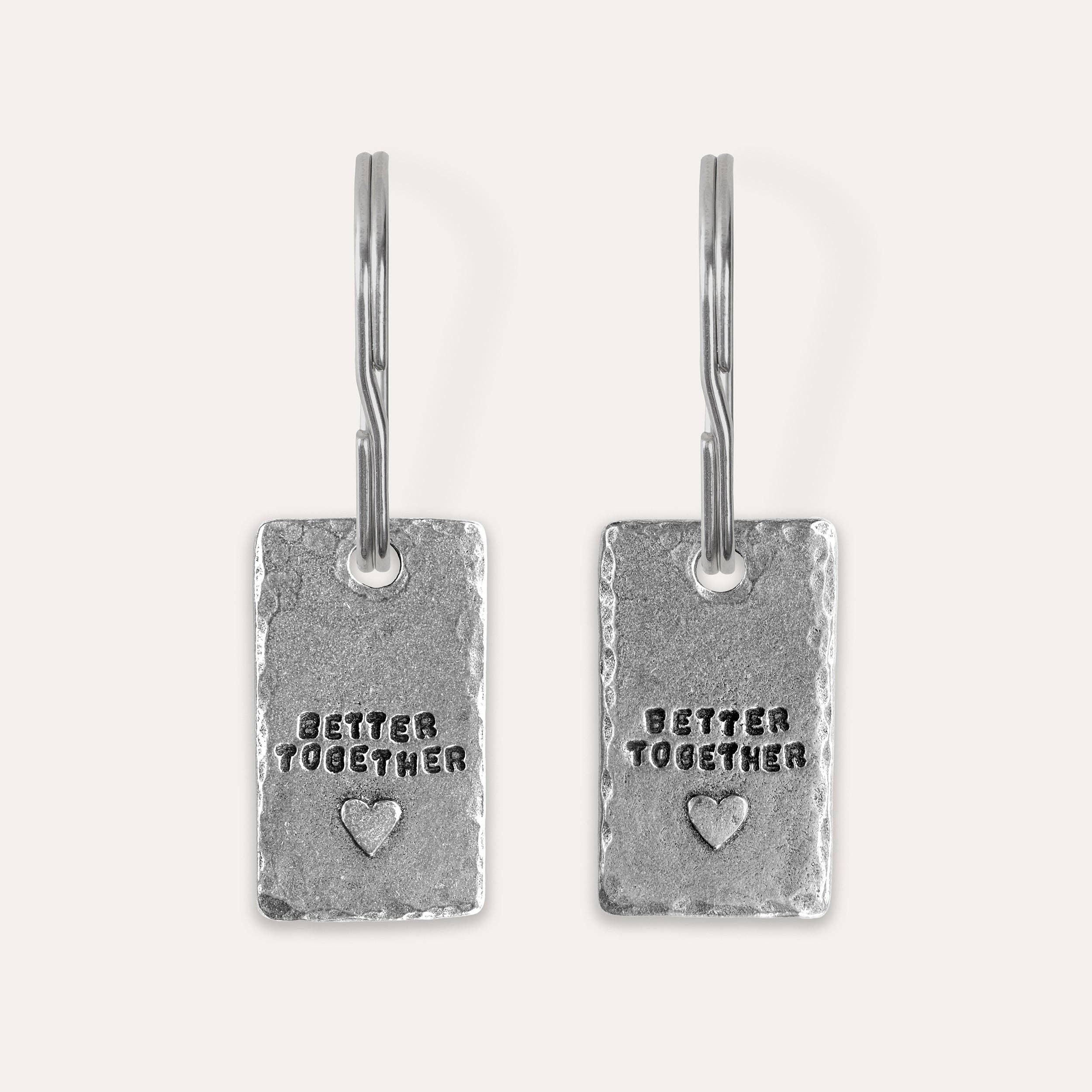 'Better Together' Heart Keyring Set