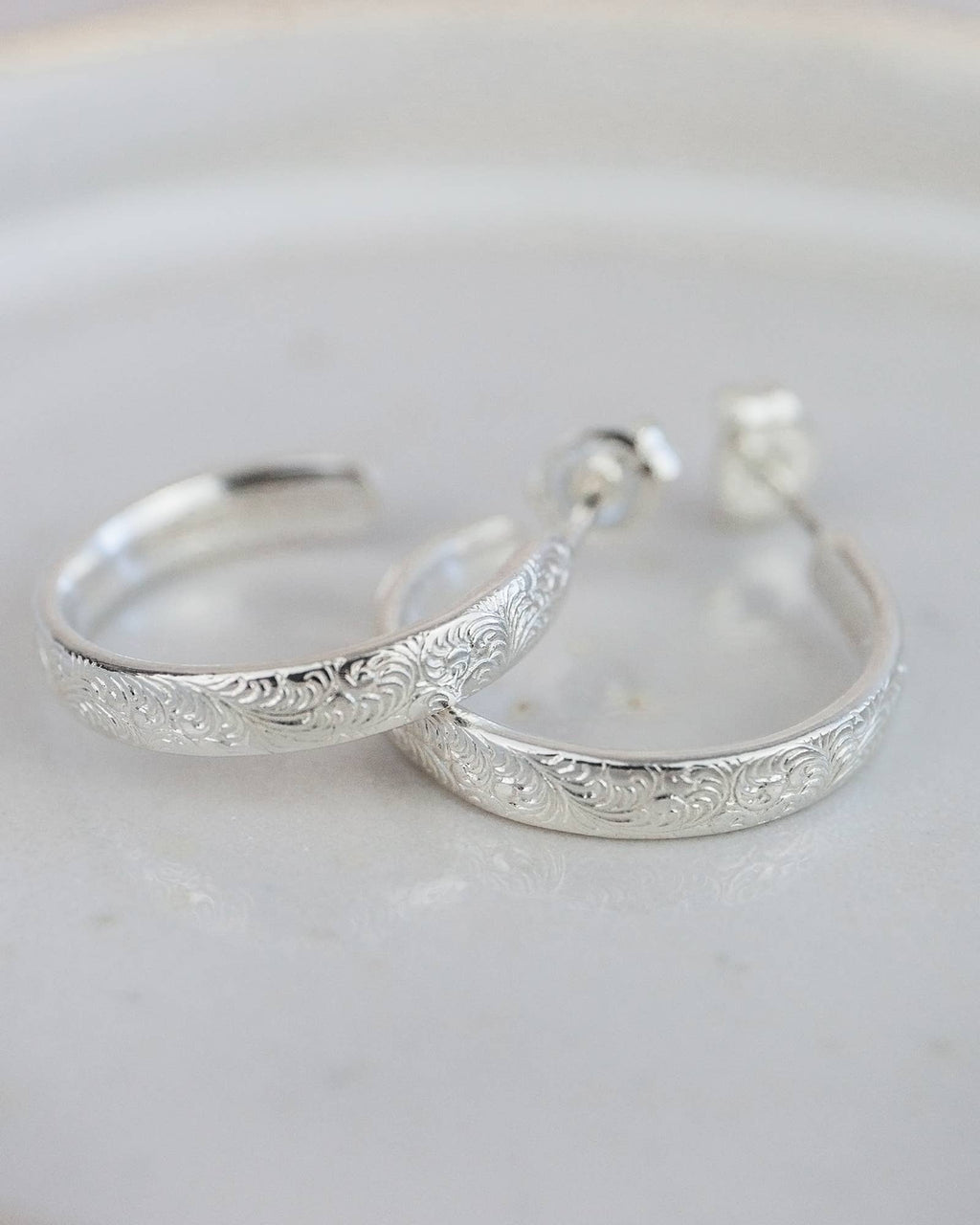 Sterling Silver Everyday Lace Hoops