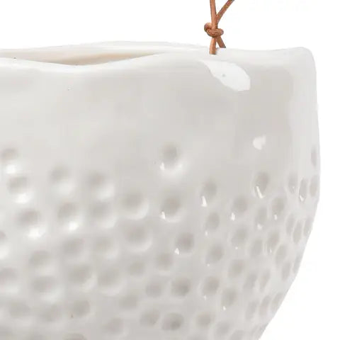 Hanging Pot - Dotty White