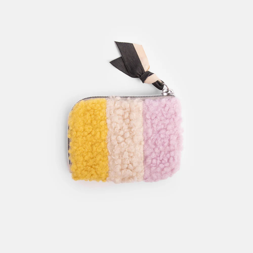Multi Stripe Borg Corner Purse