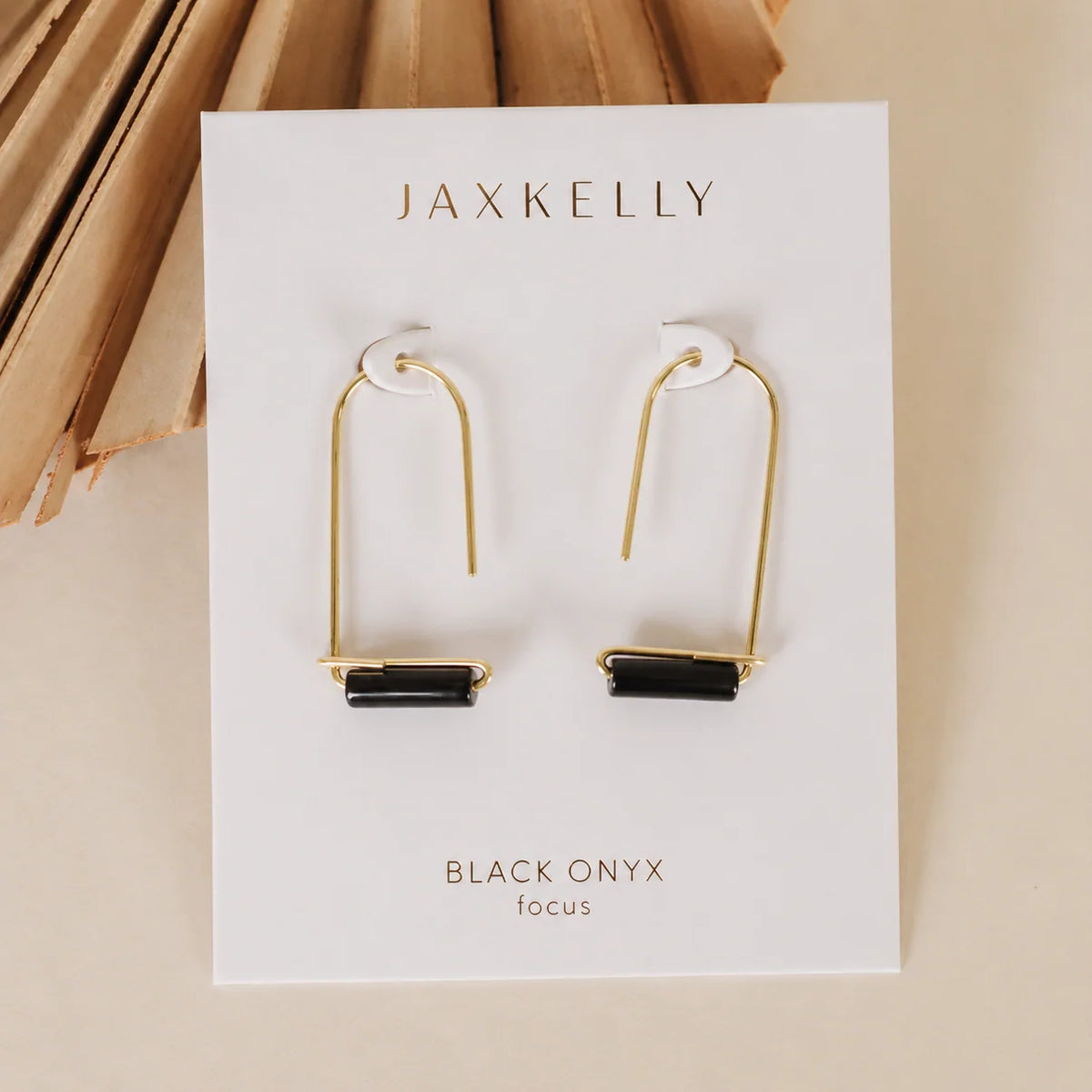 Black Onyx Gemstone Drop Earrings