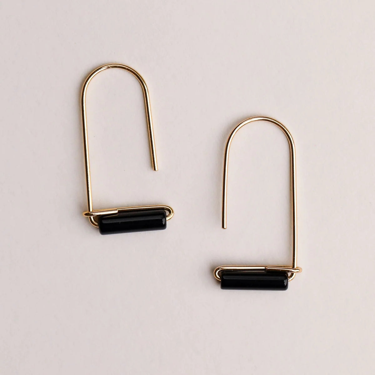 Black Onyx Gemstone Drop Earrings
