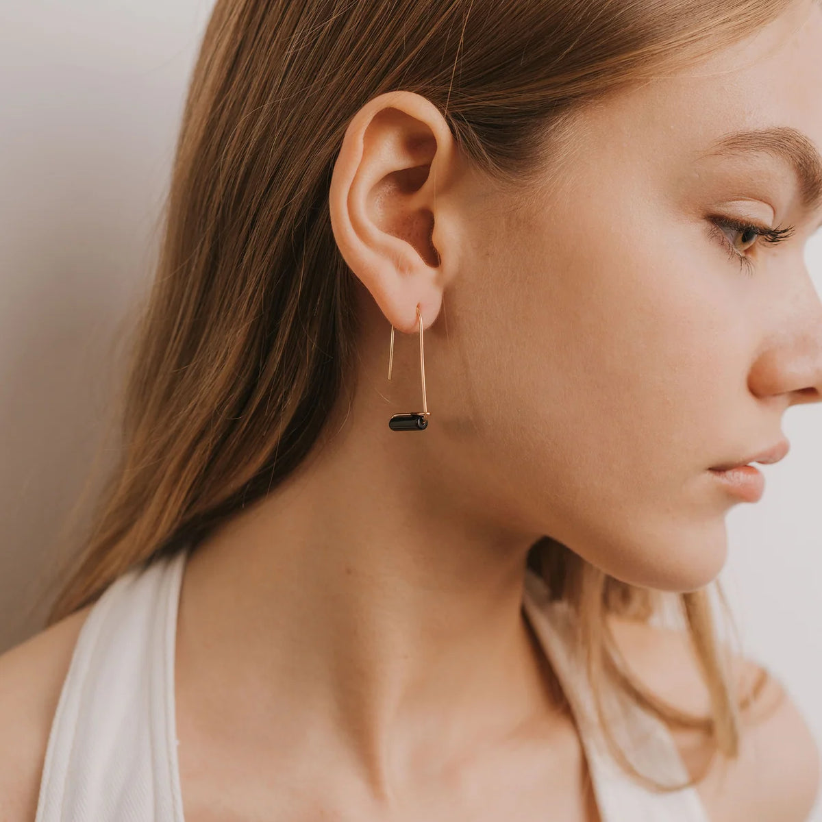 Black Onyx Gemstone Drop Earrings