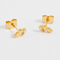 Double Heart and CZ Stud Earrings