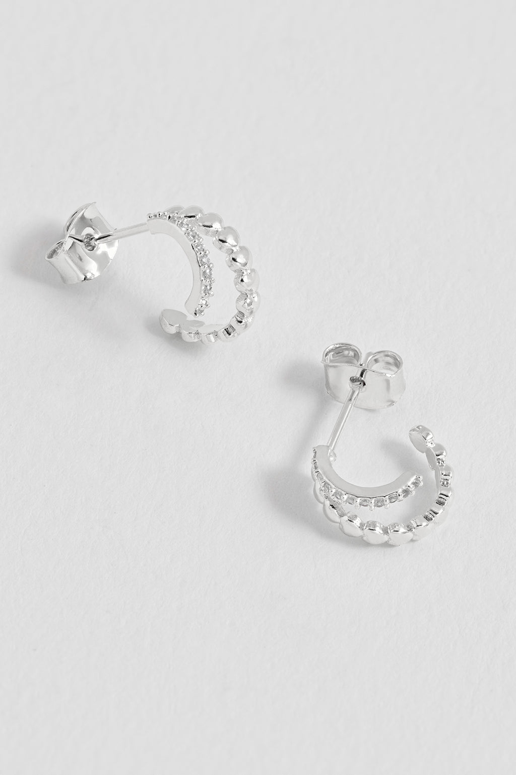 Plain And Twist Double Hoop Earrings