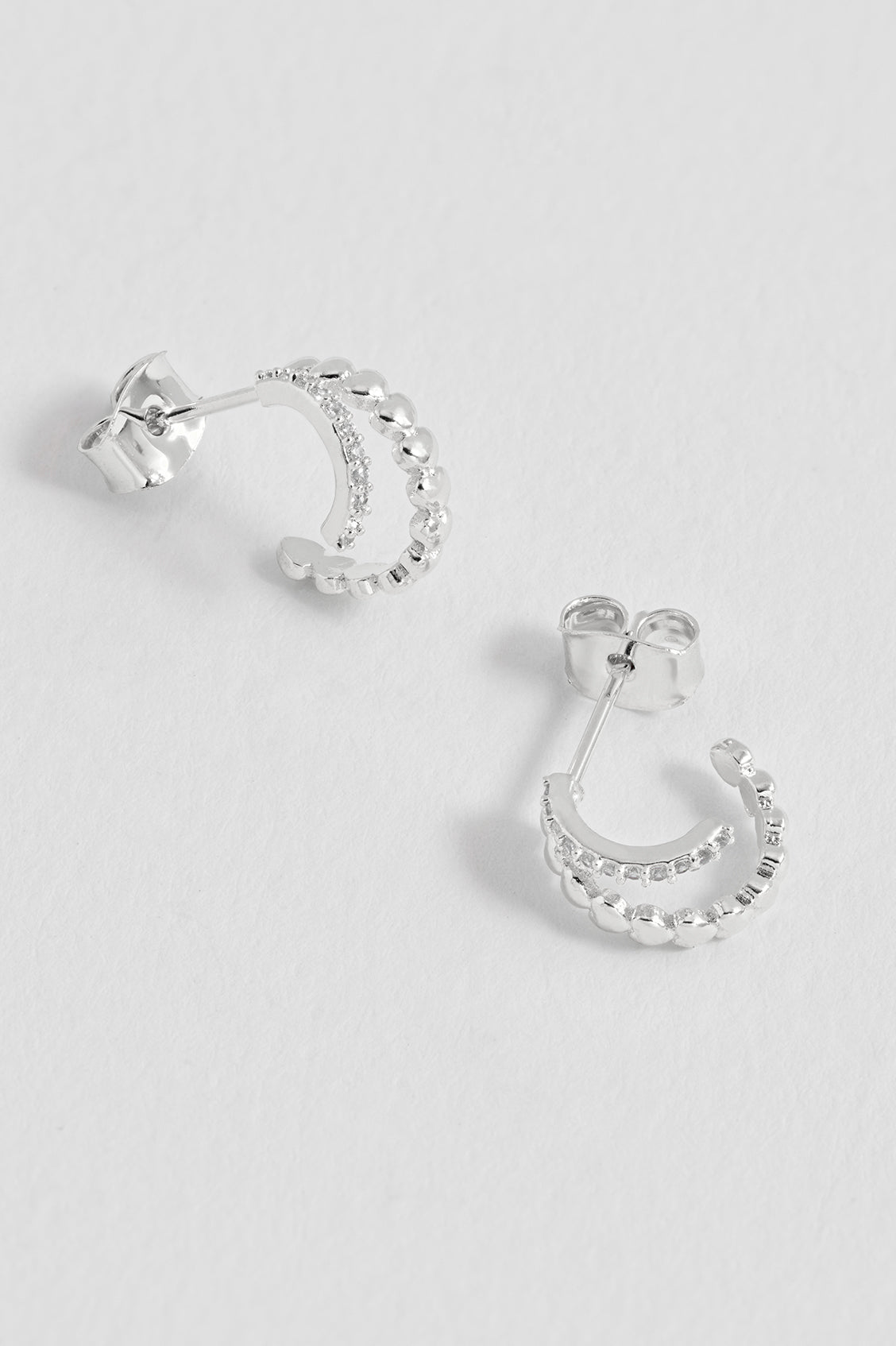 Plain And Twist Double Hoop Earrings