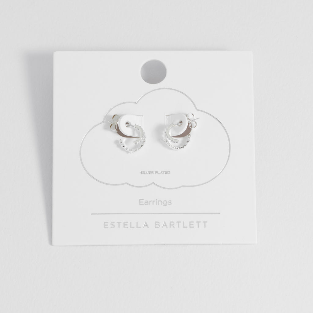 Plain And Twist Double Hoop Earrings
