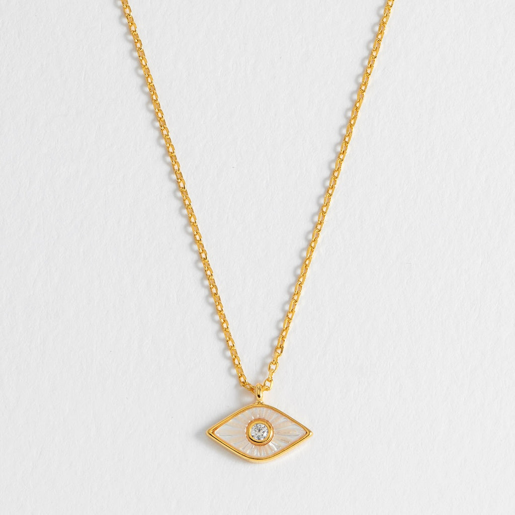 Pearl Evil Eye Necklace