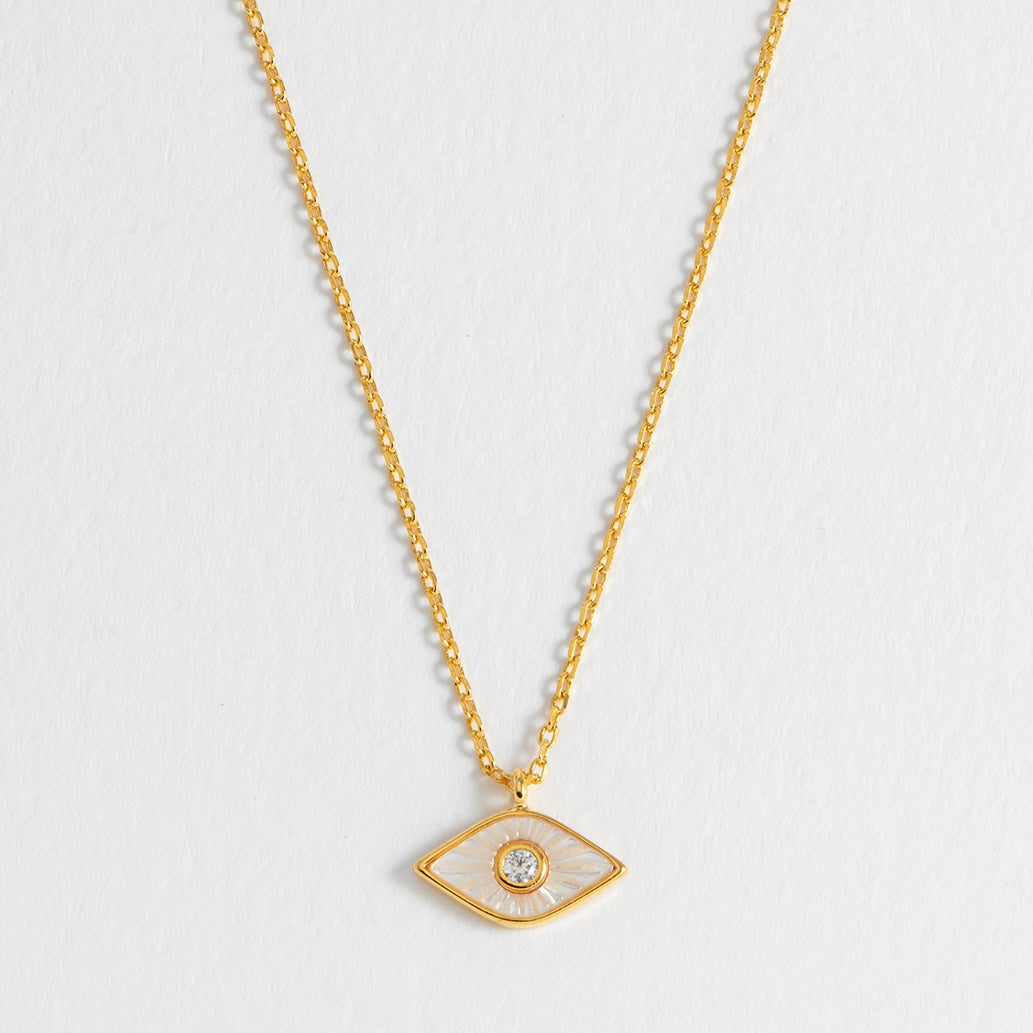 Pearl Evil Eye Necklace