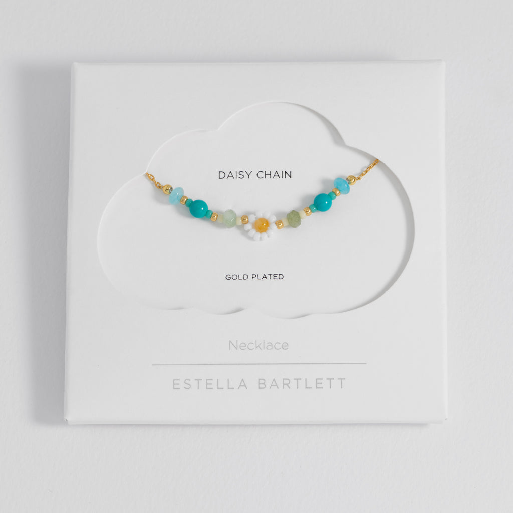 Turquoise Beaded Flower Necklace
