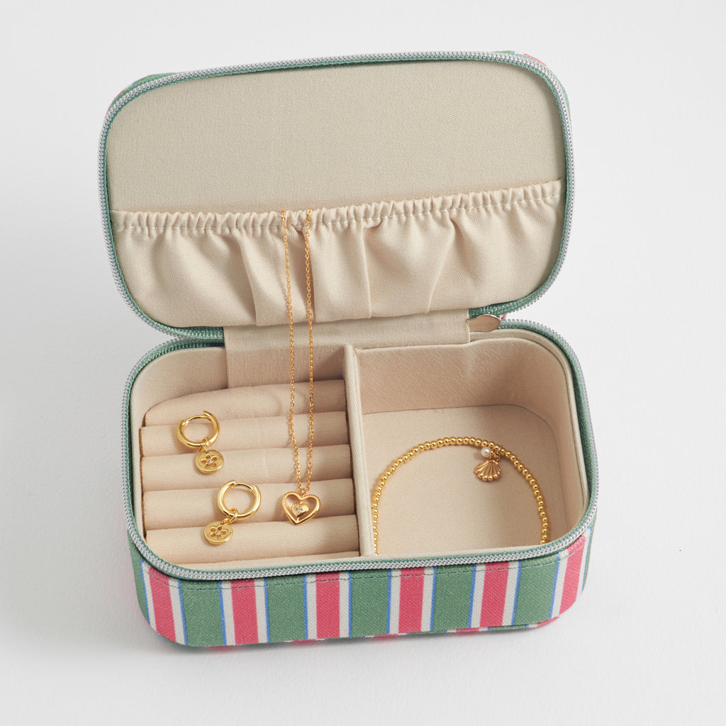 Green Stripe Mini Jewellery Box
