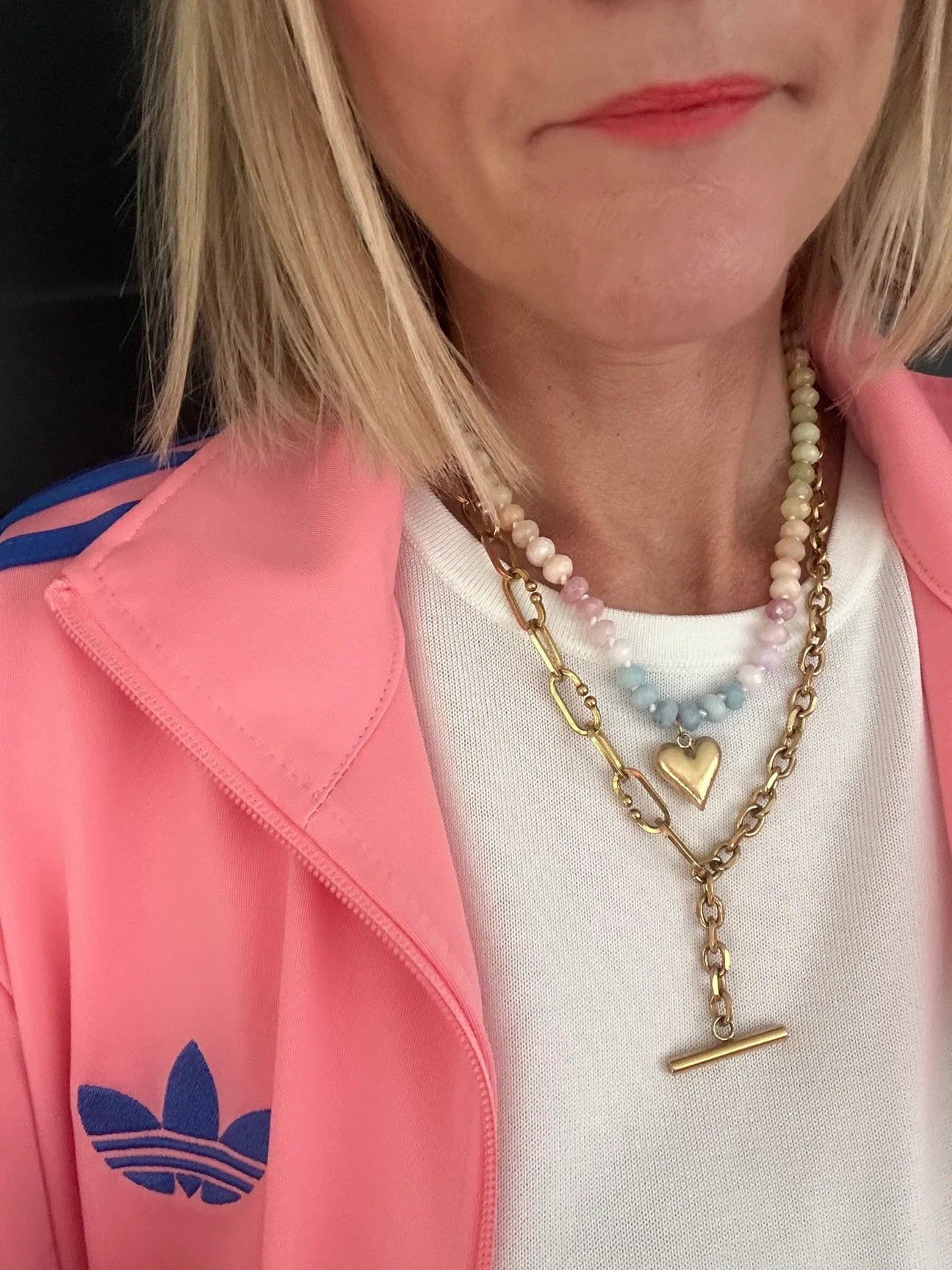 Libbie Pastel Stone Heart necklace - Raf and Grace