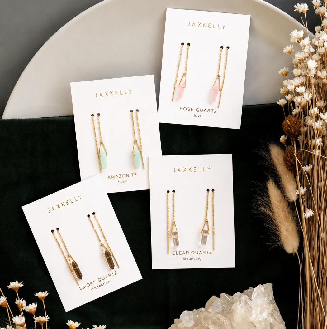 Gemstone Threader Earrings