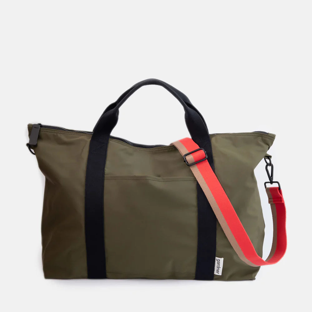 Khaki Nylon Travel/Gym Bag
