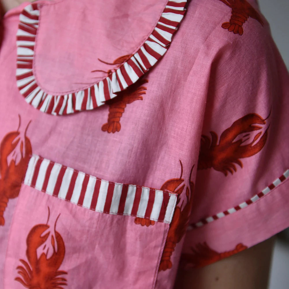 Pink & Red Lobster Pyjama Set - Short