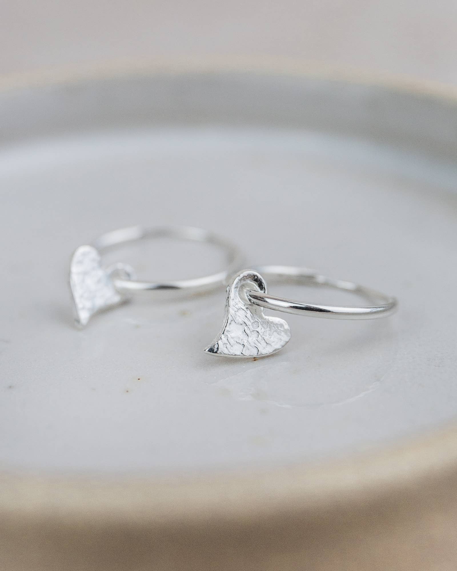 Lucy Kemp Earrings - Tilted Heart Hoops