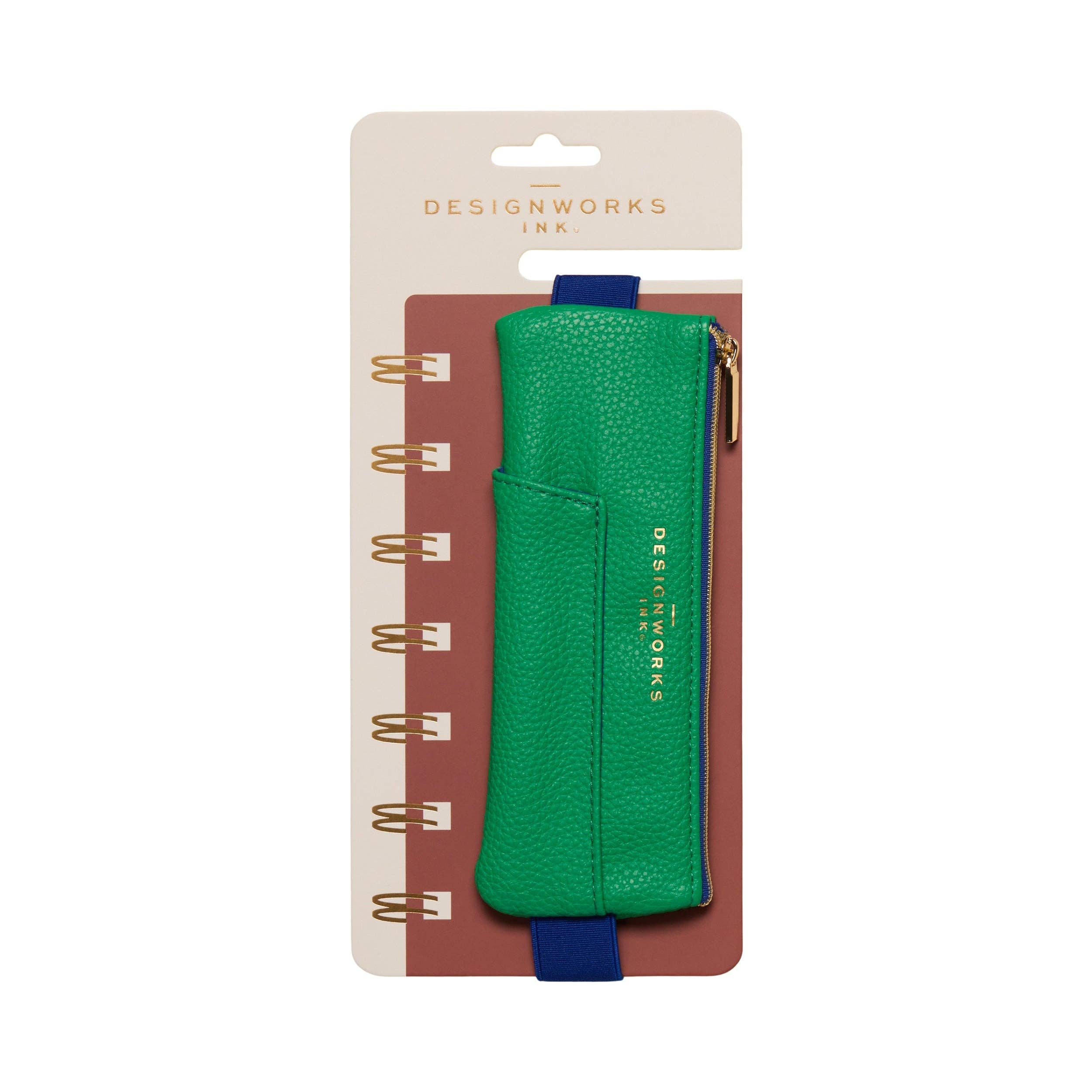 Pen Pouch - Bright Green + Navy
