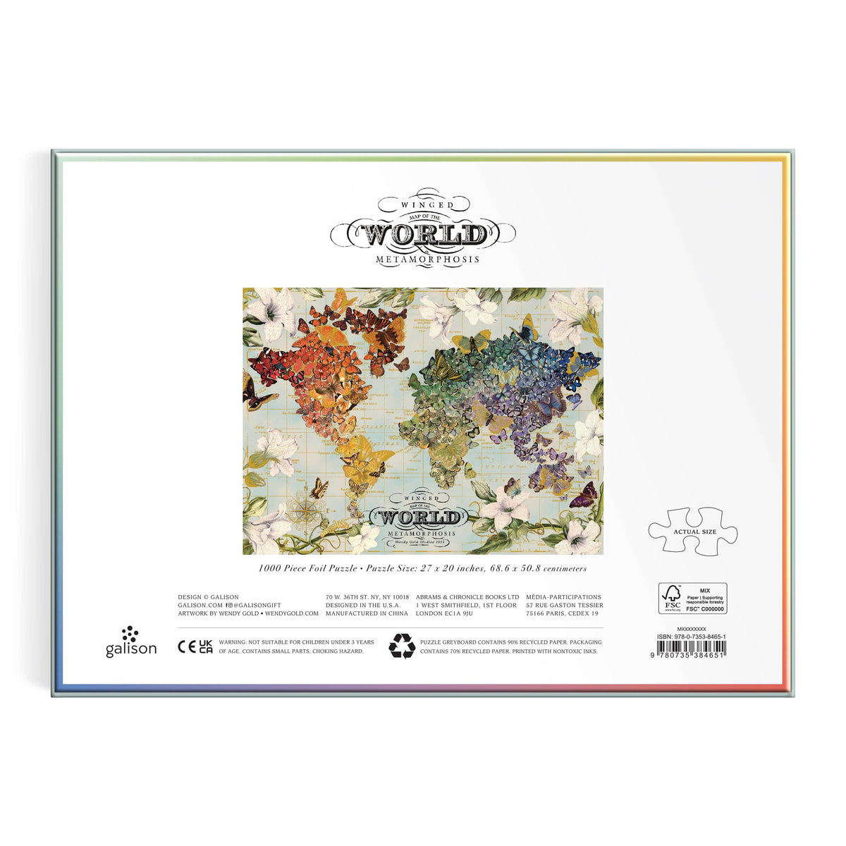 Map of the world - 1000 Piece Foil Puzzle