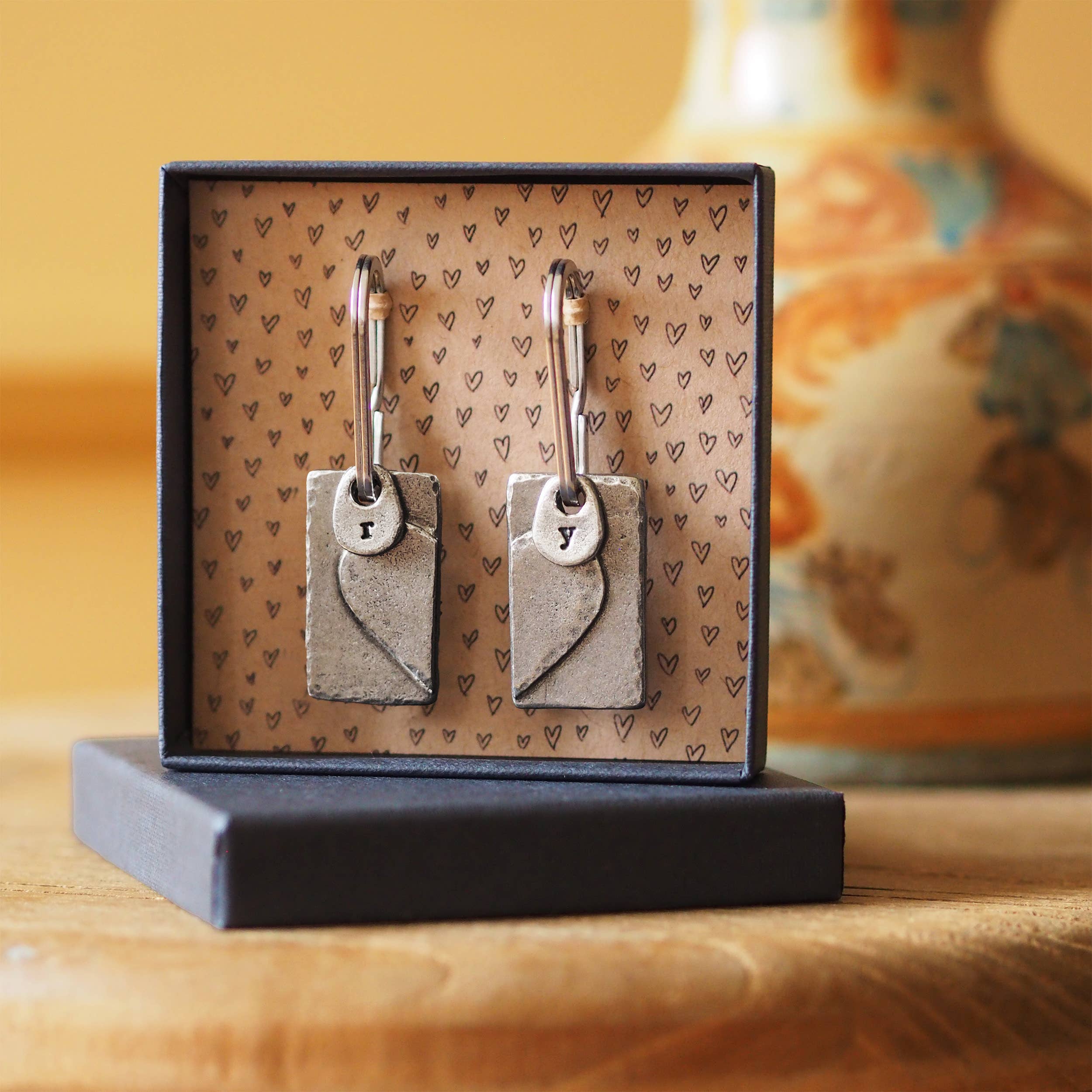 'Better Together' Heart Keyring Set