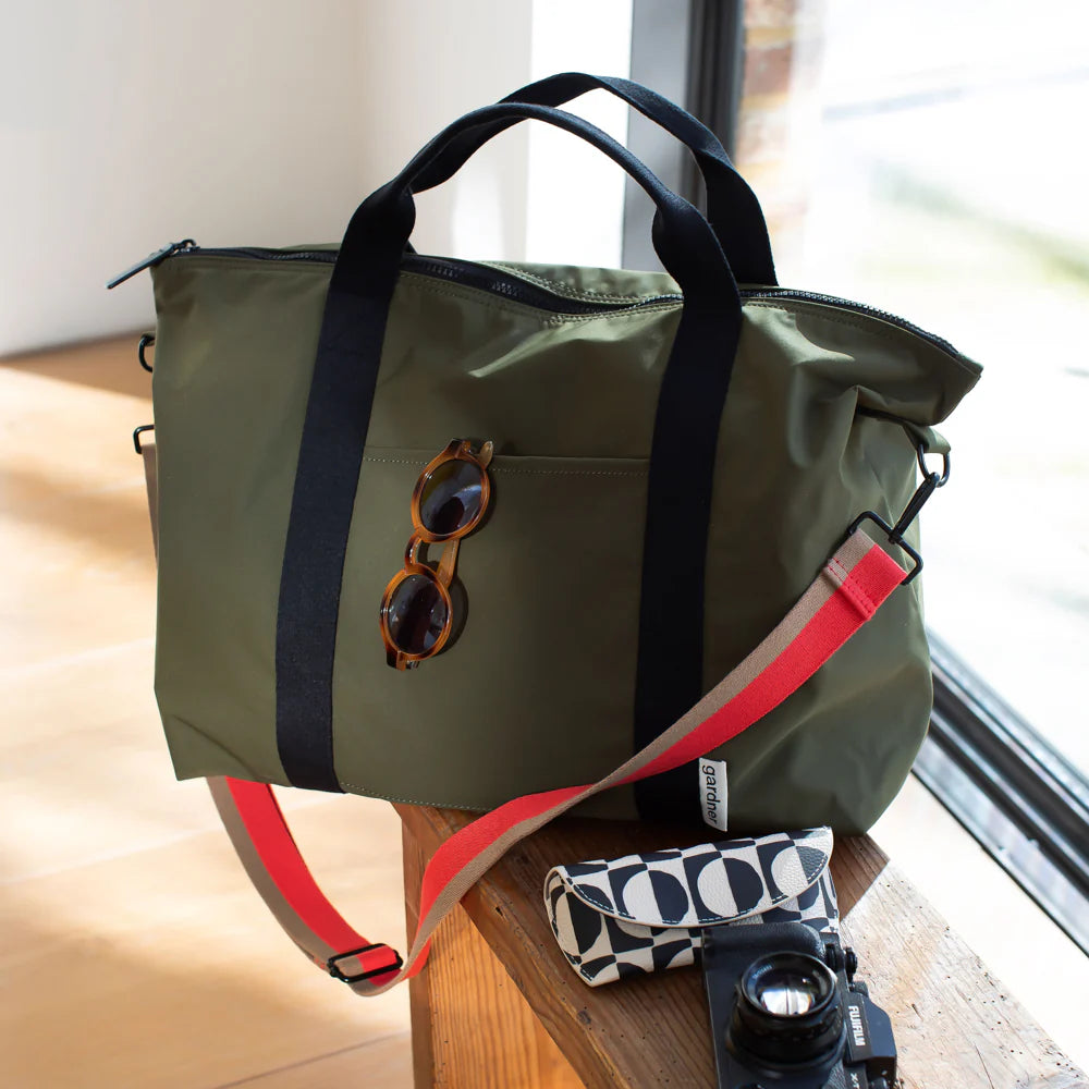 Khaki Nylon Travel/Gym Bag